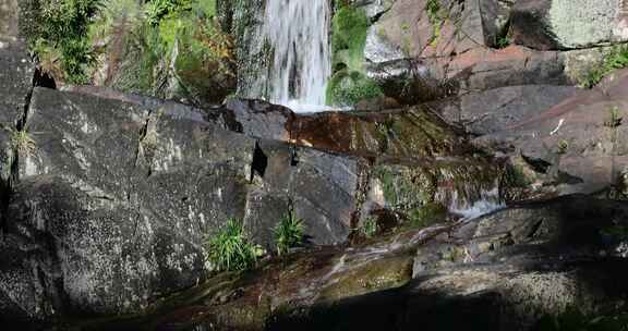 阳光山涧溪流泉水