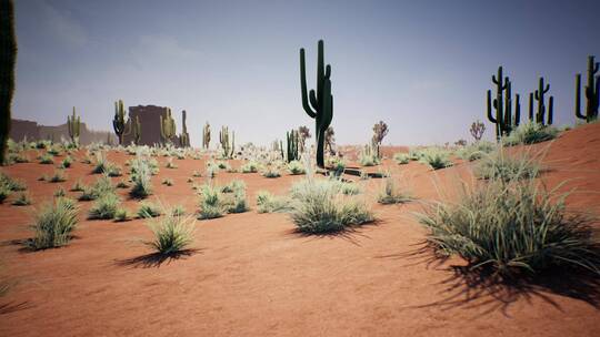 沙漠耐干旱植物分布生长视频素材模板下载