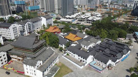 航拍湖北武汉归元禅寺4A景区