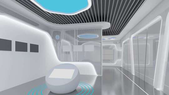 未来科技光学展厅漫游空镜合集