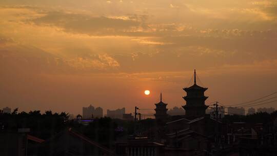 泉州航拍西街东西塔市区开元寺风景名胜古迹