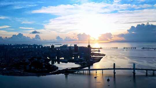 粤港澳大湾区澳门城市风光航拍