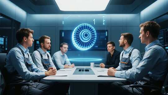 团队商务会议科技场景