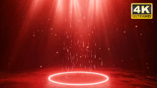 红色圆圈舞台粒子特效背景