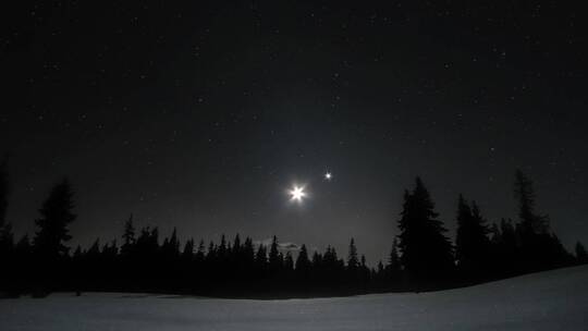 延时拍摄夜晚的星空