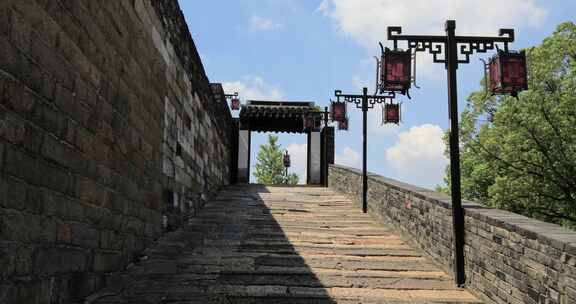 苏州盘门三景古城墙建筑风光