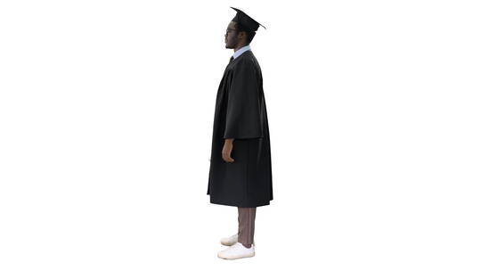穿着毕业袍美国男学生视频素材模板下载