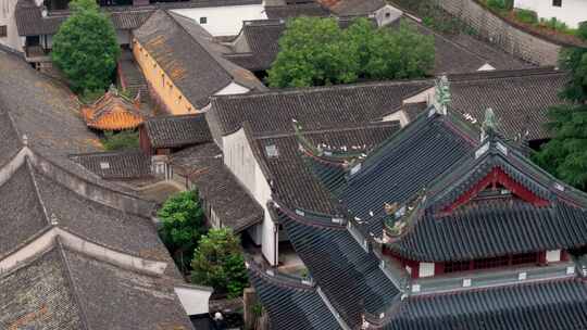 宁波天童寺航拍，寺庙航拍