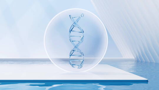 水面上的DNA结构生物科技概念动画视频素材模板下载