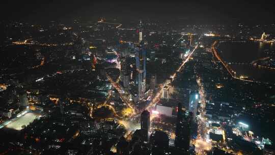 南京紫峰大厦夜景航拍