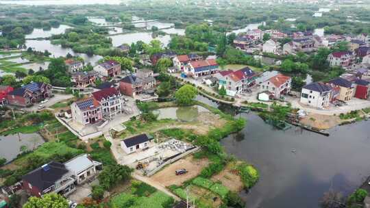 原创拍摄德清县下渚湖风景湿地农田房屋视频素材模板下载