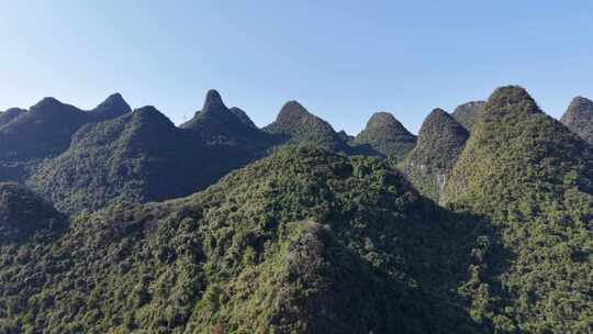 广西桂林阳朔山水桂林喀斯特地貌航拍