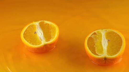橙子切片升格特写镜头