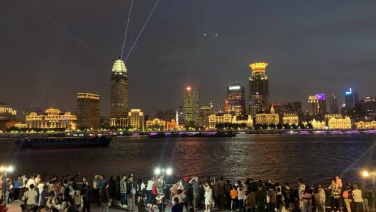 上海外滩灯光秀视频素材模板下载