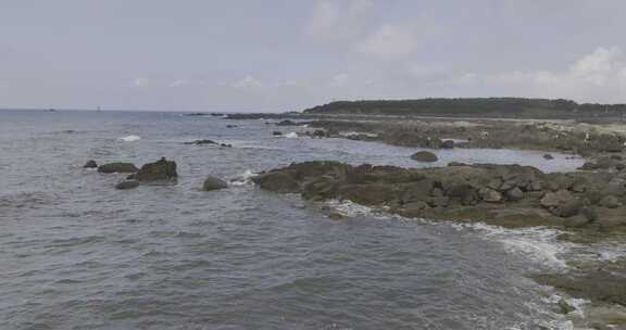 青岛航拍大海天空海岸