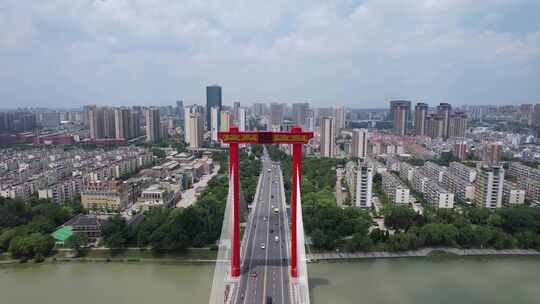 江苏宿迁城市风光京杭大运河桥梁交通城市