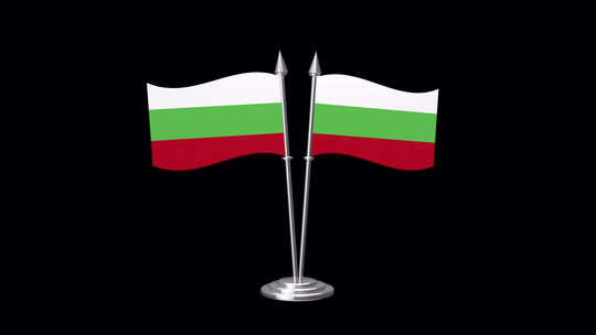 保加利亚交叉旗阿尔法视频素材模板下载