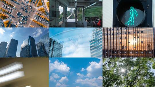 城市快节奏 快切 快剪 城市发展 人流车流高清在线视频素材下载