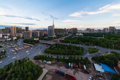 湖南省衡阳市城市夜景延时摄影