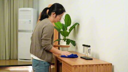 居家妈妈干家务收拾厨房腰酸背疼