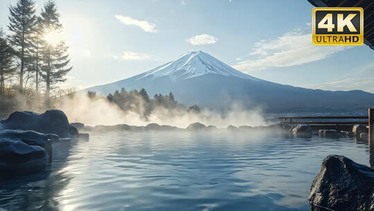 日本富士山旅游雪山唯美风景视频素材1