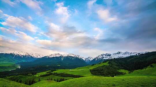 新疆伊犁阿勒泰雪山延时