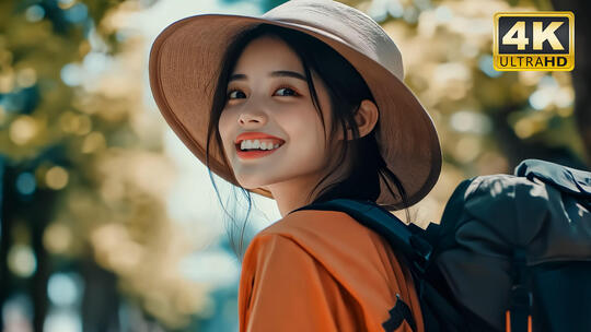 旅行者微笑快乐笑脸开心笑容自信特写3