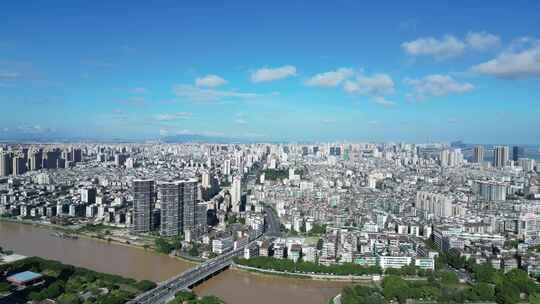 航拍汕头城市风光汕头大景