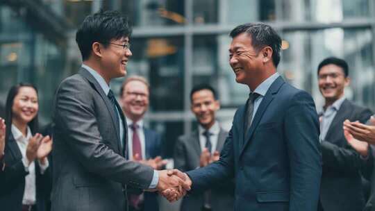 商务合作商务人士商务签约商务握手商务办公