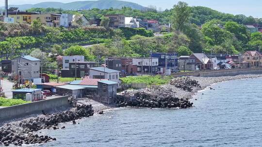 北海道 小樽 日本旅游 日本航拍 海边铁路