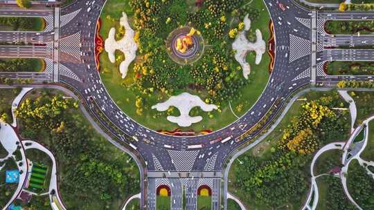 中国吉林长春新区龙翔广场航拍合集