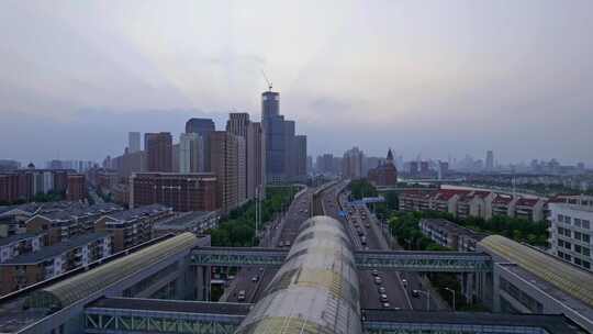 天津海河复兴门城市地铁轨道交通都市风景