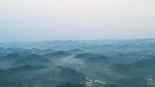 航拍四川南充市嘉陵区叠叠岴岭