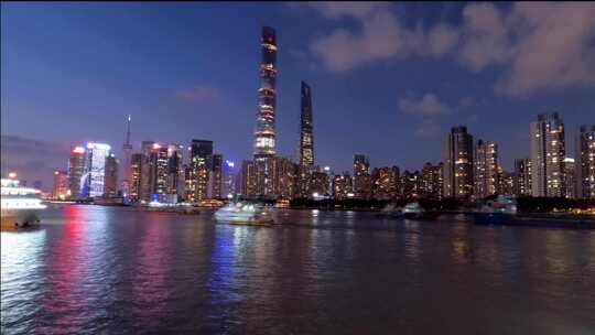 上海外滩万国建筑陆家嘴金融中心夜景延时
