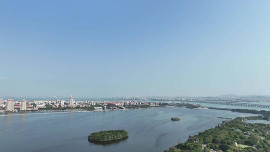 厦门城市风光航拍集美学村大景集美新城风景