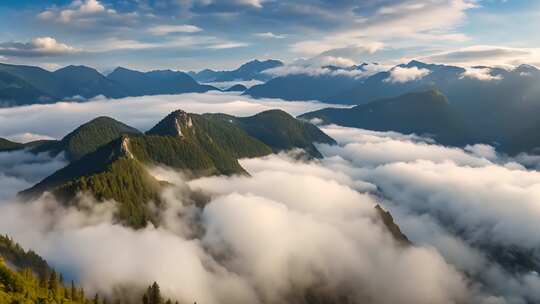 山峦云海壮丽全景