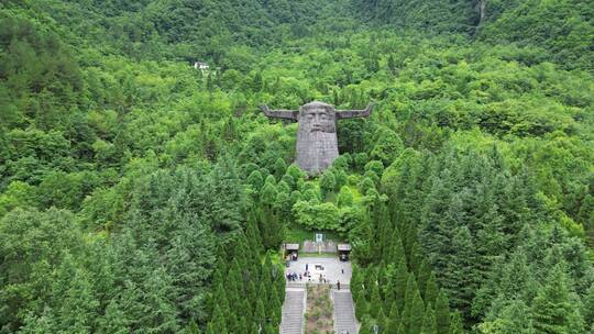 航拍湖北神农架神龙坛