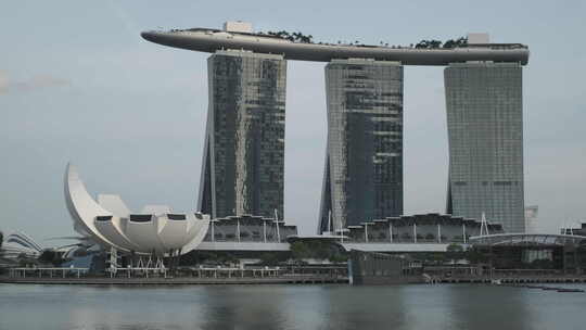 新加坡城市景观与滨海湾金沙视频素材模板下载