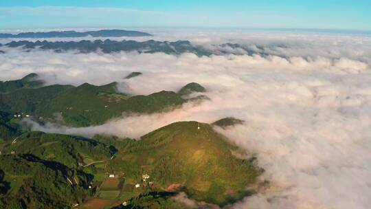 4k航拍高山峡谷云海