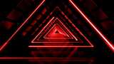 红色抽象技术环路三角隧道几何背景高清在线视频素材下载
