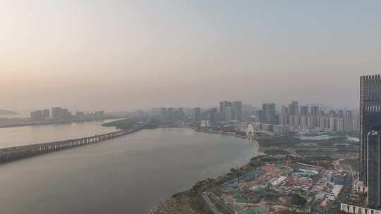 深圳前海湾沿江高速航拍鸟瞰