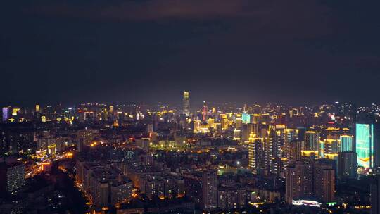 昆明二环西路方向航拍昆明城市夜景