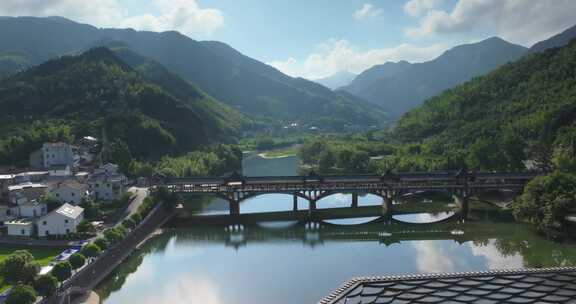 杭州富阳龙鳞坝晨曦航拍