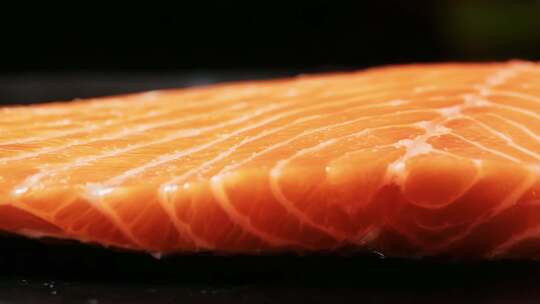 三文鱼食材微距特写