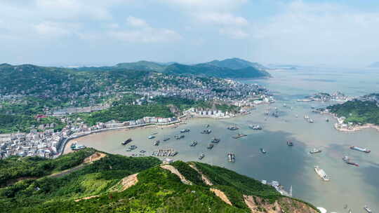 4k延时航拍温岭石塘钓浜隔海村