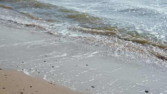 海岸边海水冲击 海浪 原声 大海自然风光