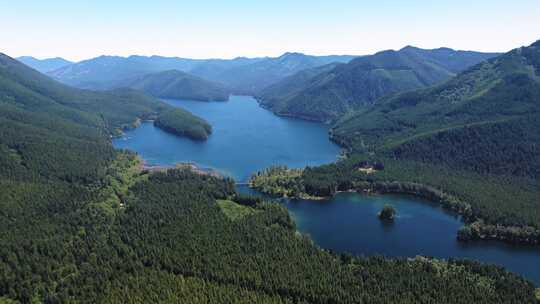 森林，树木，湖泊，山脉