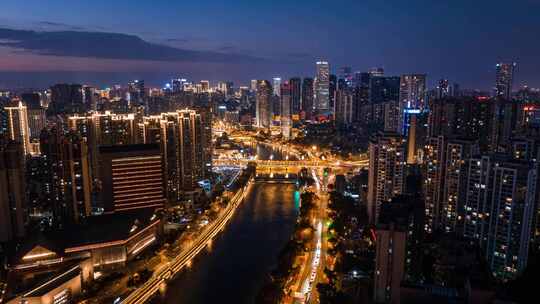 成都航拍延时摄影夜景