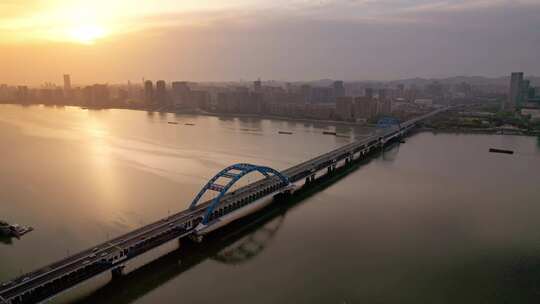 杭州复兴大桥 钱江四桥视频素材模板下载