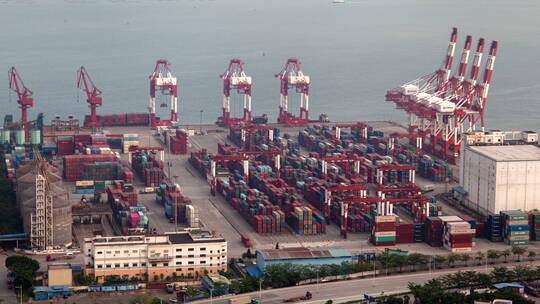 深圳中国集装箱码头及物流中心视频素材模板下载